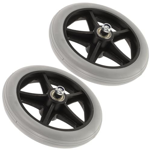 Ipetboom 2個 車椅子の前輪 車椅子の小車輪交換 車椅子の横方向サポート 車椅子キャスターホイール 車椅子クッション 車いすの交換部品を運転する 電気スクーター ゴム Grey