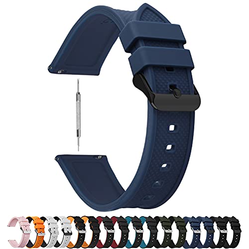 Image of Fullmosa Silicone Rubber 18mm 20mm 22mm 24mm Watch Band,8 colors for Rainbow Quick Release Watch Strap with Stainless Steel Buckle