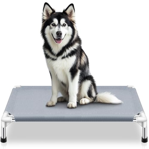 Outdoor Elevated Dog Bed, Dog Cots Beds for Large Dogs, Portable Cooling Raised Dog Beds for Large...