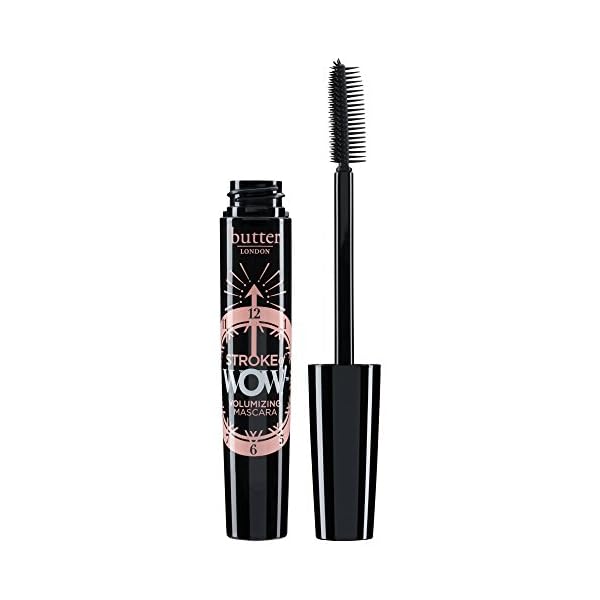 butter LONDON Stroke of Wow Volumizing Mascara, Double-Sided Brush, Long-Wearing and buildable, Castor Seed Oil, Cruelty-Free, Gluten Free, Vegan