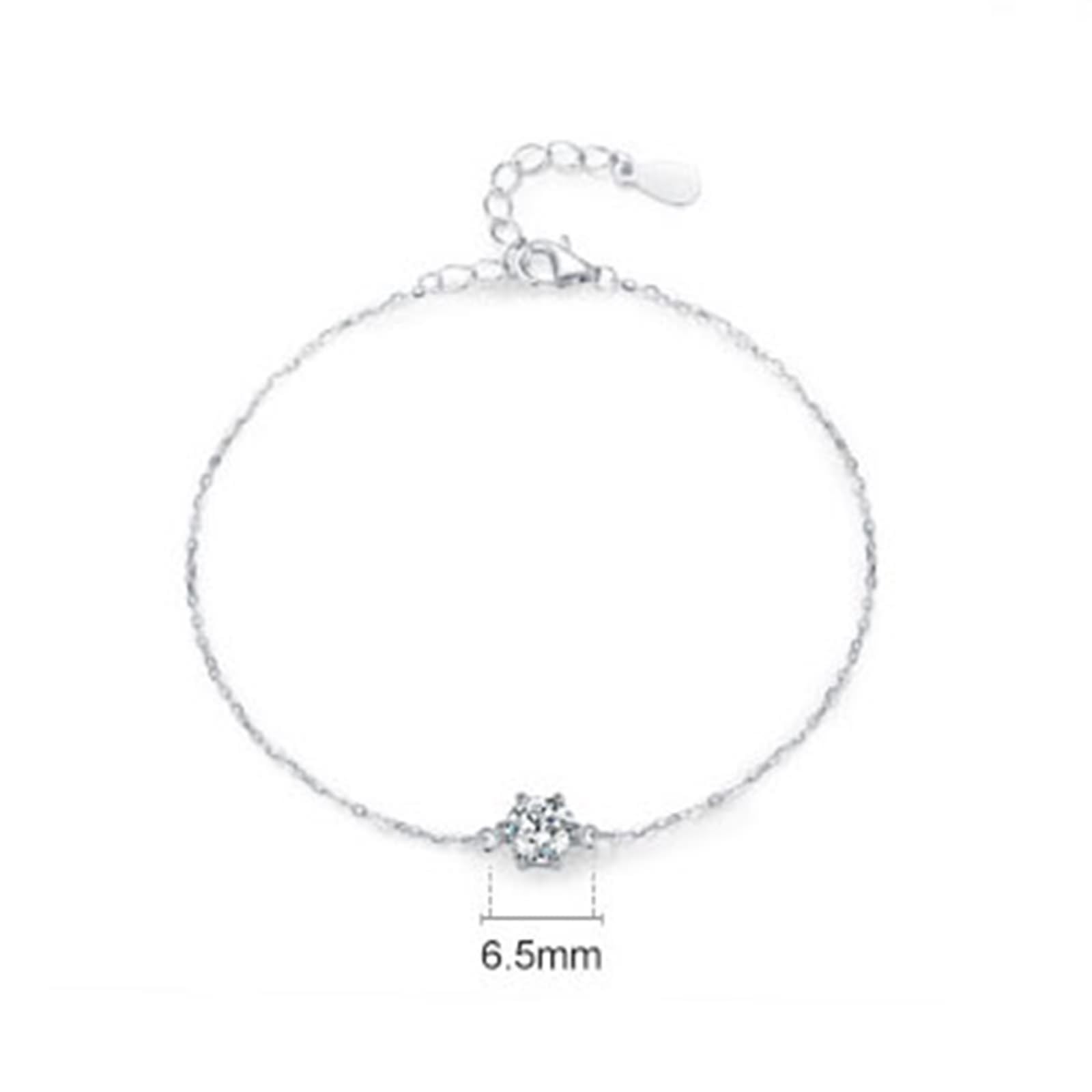 KnSam Bracciale da donna in oro bianco 18 carati 750, bracciale da donna, catena a 6 artigli, con diamanti creati in laboratorio, Au750 oro, 17 + 5 cm