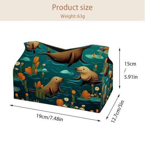 Boîte à mouchoirs en cuir design bec de canard pour commode chic - 5