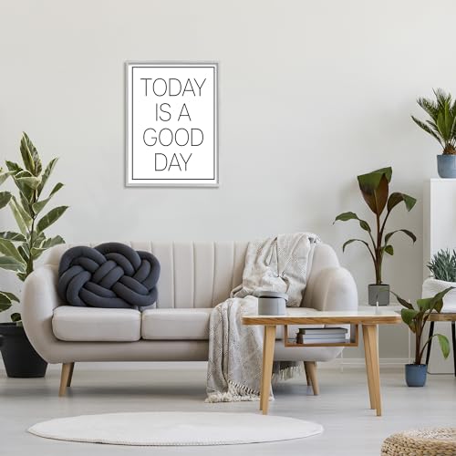 Image of Minimal Good Day Phrase, 24 x 30 Inch Framed Giclee Print | Stupell Industries . By Lil' Rue . Ready to hang . Positive home accent . Made in USA