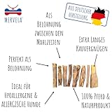 MERVELA Pferdekopfhaut ohne Fell | Hypoallergen | 1 kg | Qualität aus Deutschland | 12 cm Stücke | natürlicher Kauartikel | 100% Monoprotein Pferd