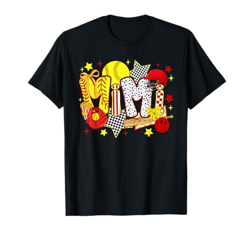 Mimi Softball Happy Mother's Day Coquette Bow Girl Women Kid T-Shirt