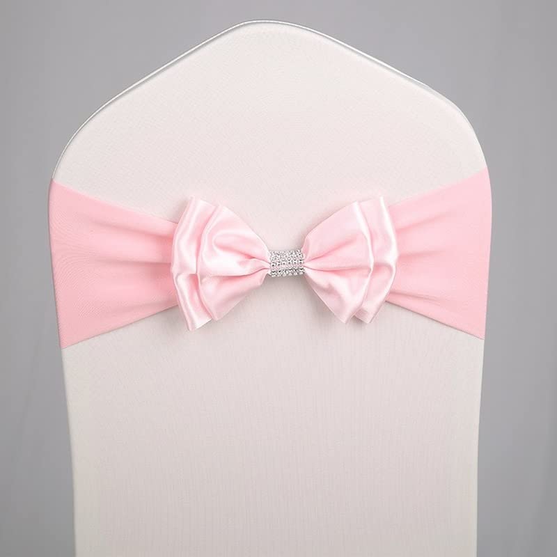 50/100 pz Nodo Sedia Nozze Decorazioni per Eventi Banchetto Mariage Festa Elastico della Copertura Posteriore Papillon Fasce Set Nastro di Raso Rosso