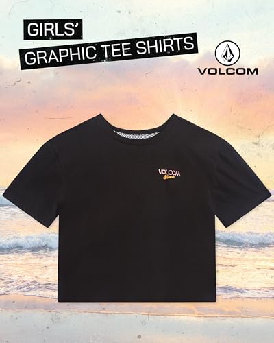 Image of Volcom Girls Shirts - Casual Crewneck Short Sleeve Graphic Tee Trendy Tops - Breathable Girls Summer Clothes