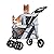 4 Wheel Double Pet Stroller for Dogs and Cats, Great for Twin or Multiple pet Travel (Silver Grey)
