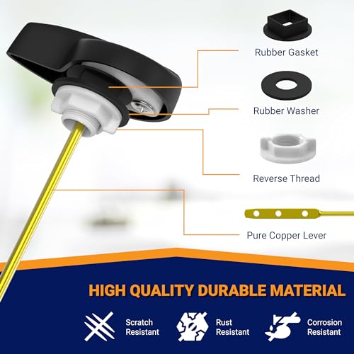 Image of Side Mount Toilet Handle Replacement, Compatible with American Standard, Kohler, TOTO, Gerber and Most Side Mount Toilet Tanks - Matte Black