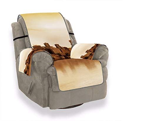 A.Monamour Housses de Canapé Salon Couverture Imprimée Panorama De Seattle Au Coucher du Soleil Ville Silhouette Velours Chaise Fauteuil Meubles Protecteur Housses de Canapé 1 Place 2 Places 3 Places