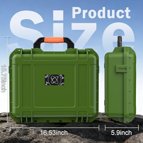 MONOJOY IP67 Waterproof Case for Starlink Mini, Hard Carrying Case for Starlink Mini Dish with Precision Cut Foam, Shockproof Travel Bag for Camping, RV, Hiking, Green by MONOJOY - Image 7