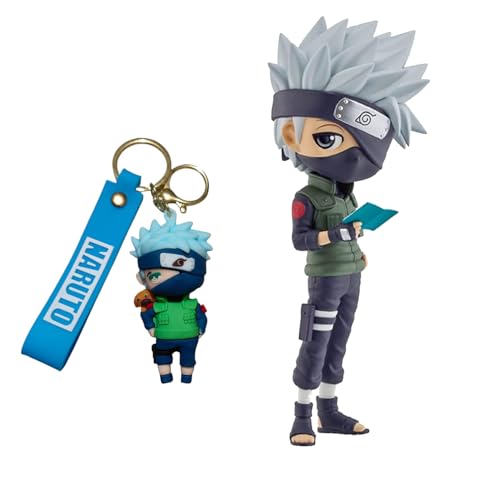 Image of Kakashi Hatake Action Figure with Keychain Naruto Anime Collectible PVC Model | Action Figure Collectibles for Home Decor, Office Desk & Gifting (Kakashi Hatake + Keychain)
