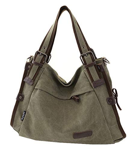 Sac en toile vintage vert pour femme le grand cabas idéal pour le bureau et les sorties