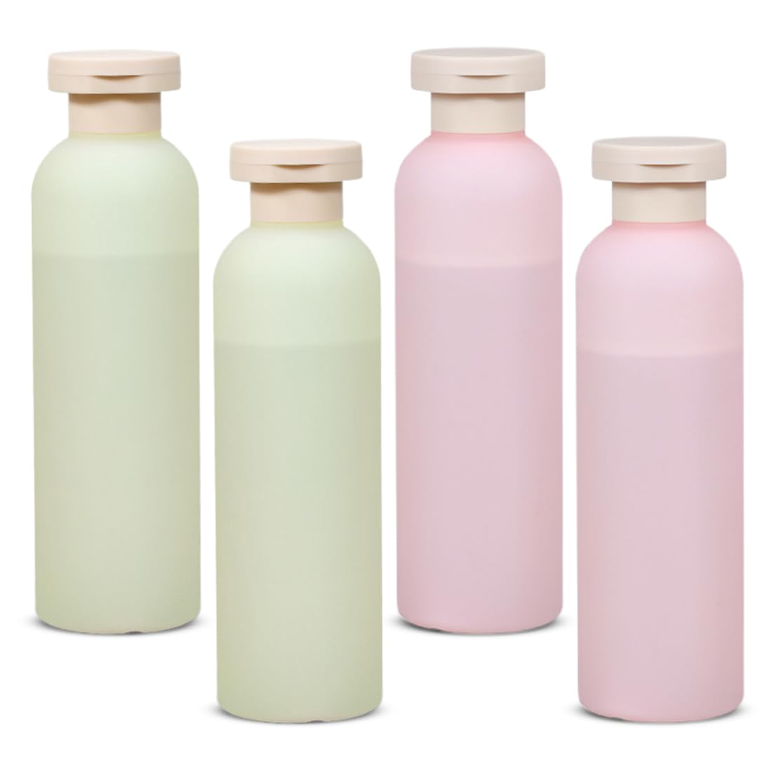 Bottiglie per Shampoo, 4 pezzi, Bottiglie da spremere,confezione contenitori vuoti da 260 ml, Flaconi da Viaggio Ricaricabili, Idéal pour Shampoing, Gel Douche, Crème, Lotions