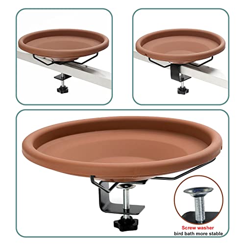 SANOTO Vogeltränke, Vogeltränke Balkon Groß Balkongeländer Garten Modern Vogelbad, ∅ 30 cm Vogeltränke Groß Frostsicher Winterfest Vogeltränke Hängend für Balkongeländer