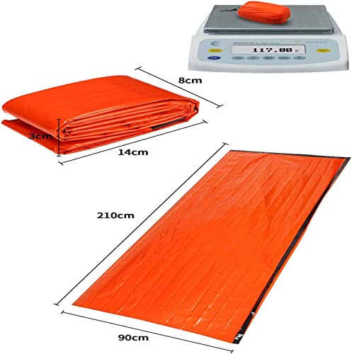 HBSTK 2 Pack Biwaksack Notfall Überleben Schlafsack Notfalldecke Überlebensausrüstung Erste Hilfe Rettungsdecken Hitzeabweisend Kälteschutz Wasserdicht mit Pfeife, Survival Biwak Sack für Outdoor – Bild 3