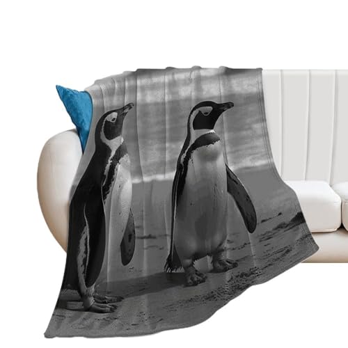 Couverture en flanelle légère microfibre pingouin lit voyage camping