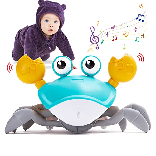 Image of HLXY Crawling Crab Toys for Babies Tummy Time Toy with Music and Light Dancing Walking Moving Toy Infant Baby Toys 3-6 Months to 6-12 Months Boys Girls Toddler