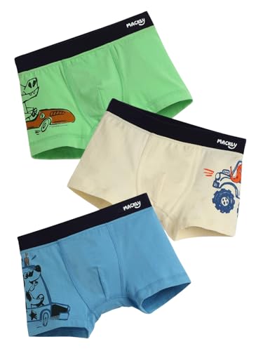Image of mackly Boys Printed Boxer Underwear | Soft Cotton Stretchable Innerwear | No Ride-Up Design | Skin-Friendly for Kids | Pack of 3