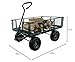 MOUNTALL Utility Steel Garden Cart Trolley 350kg Heavy Duty Black Mesh Gardeners Wagon, Folding Sides, 10 inch Pneumatic Tyres, Outdoor Cart for Gardening, Festivals, Camping