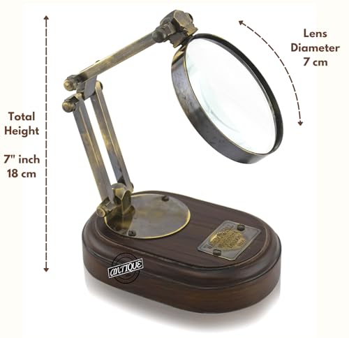 Loupe en laiton de style antique pour lecture et décor de table
