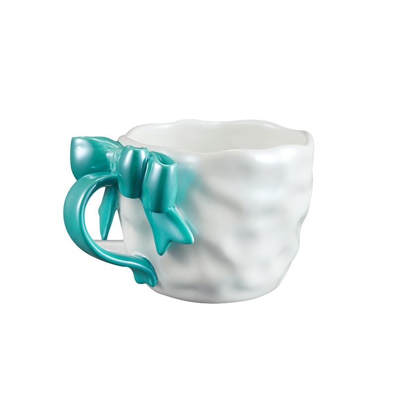 Taza de cerámica con lazo 11oz, blanca y azul miniatura 1