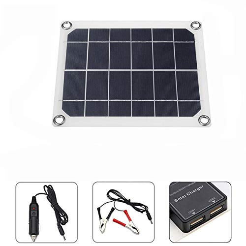 Ting WU Generator Accessories, 12 to 18V 5W Solar Panels DC Double USB Interface Charging Solar Panel Camping Traveling RV Wind Solar