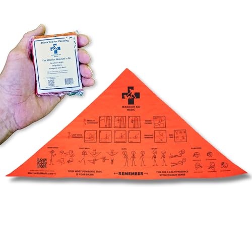 Multi-Tool First Aid Triangular Bandage for Splint Sprain and Broken Bones Support 36.6 x 36.6 x 53.9 100% Cotton 1-Pack
