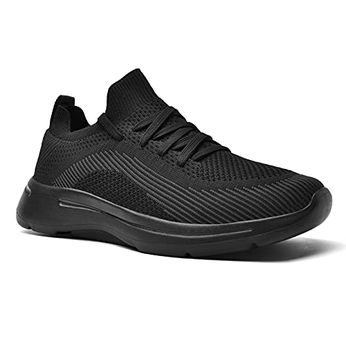 Kaopabolo Turnschuhe Damen Herren Walking Tennisschuhe Bequem Slip-on Sneakers Damen Herren Leichte Atmungsaktiv Sportschuhe Trainer für Outdoor Fitness Gym Schwarz 44 Cover
