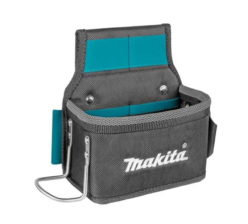 Makita E-15257 Werkzeugtasche mit Hammerhalter, für die Befestigung am Gürtel, großes Fach bietet viel Stauraum, viel Platz für Handwerkzeug, Polyester, 180 x 105 x 185 mm (LxBxH)