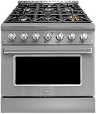 Forte FGR366BSS 36'' Freestanding Gas Range with 6 Sealed Burners, in Stainless Steel