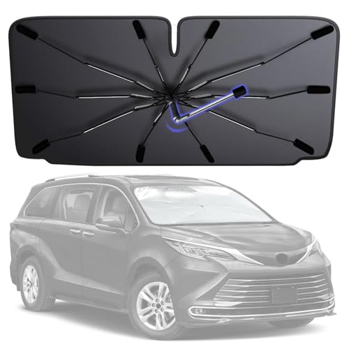 Image of [2026 Upgrade] Windshield Sun Shade Umbrella, Scratch-Free Car Sunshade for SUVs, Foldable Automotive Interior Sun Protection | Highly UV Block Coating Auto Heat Shield Accessories(XX-Large)