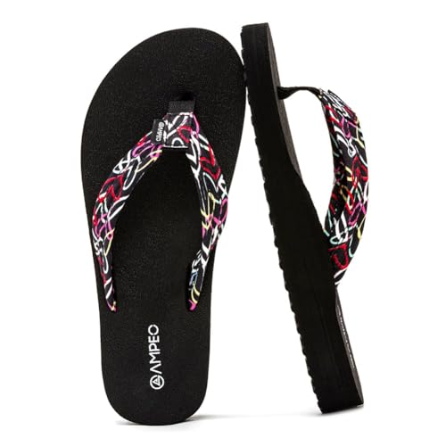 Ampeo Women's Arch Support Flip Flops Comfortable Casual Summer Beach Thong Sandals