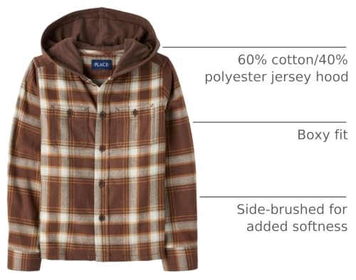 Image of The Children's Place Boys Long Sleeve Plaid Flannel Button Up Shirt
