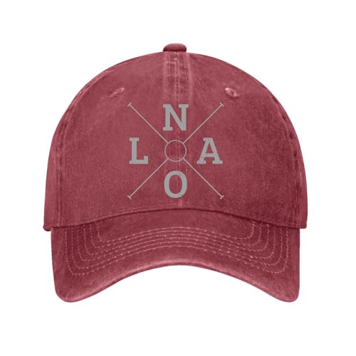 Nola X New Orleans Vintage Mardi Hat for Men Low Profile Washed Distressed Wine Red
