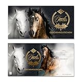 GESCHENKGUTSCHEINcom by POS-HAUER. 100 Gutscheine, blanko zum selbst Ausfüllen. Für Reitsportgeschäft Reitstunden.