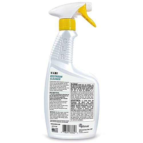 Jelmar CLR PRO Industrial Bathroom Cleaner - Multi-Surface Spray Cleans Hard Water Spots & Restroom Grime, 32 Ounce Spray Bottle (Pack of 6)
