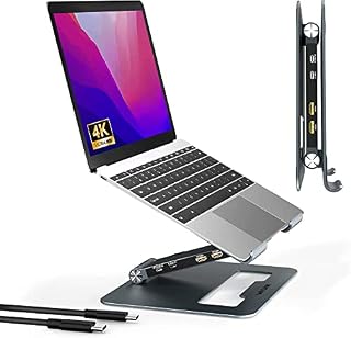 USB C Docking Station 4K@60Hz Dual HDMI,WAVLINK 9 In 1 USB C Hub With Computer Stand,100W PD,Gigabit Ethernet,2 USB 3.0 Ports for Windows,Mac,IPad,Phone