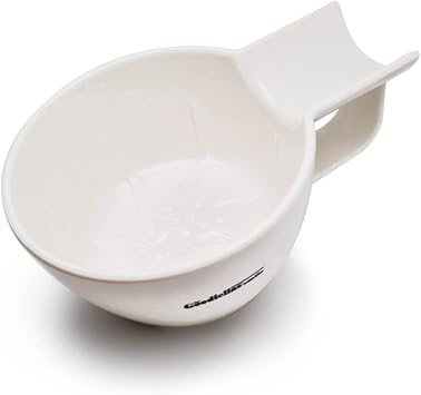 The Goodfellas smile Beard Bowl - Resilient Resin Shave Bowl/Lathering with Brush Rest Insert White
