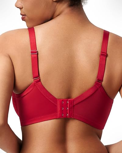 Image of HSIA Minimizer Bras for Women Enchante Full Coverage Underwire Bras Plus Size Lifting Floral Lace Bra for Heavy Breast