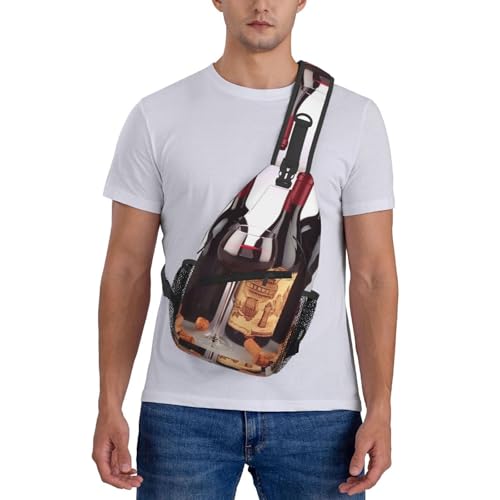 Bolso cruzado para hombre mochila de pecho color negro miniatura 7