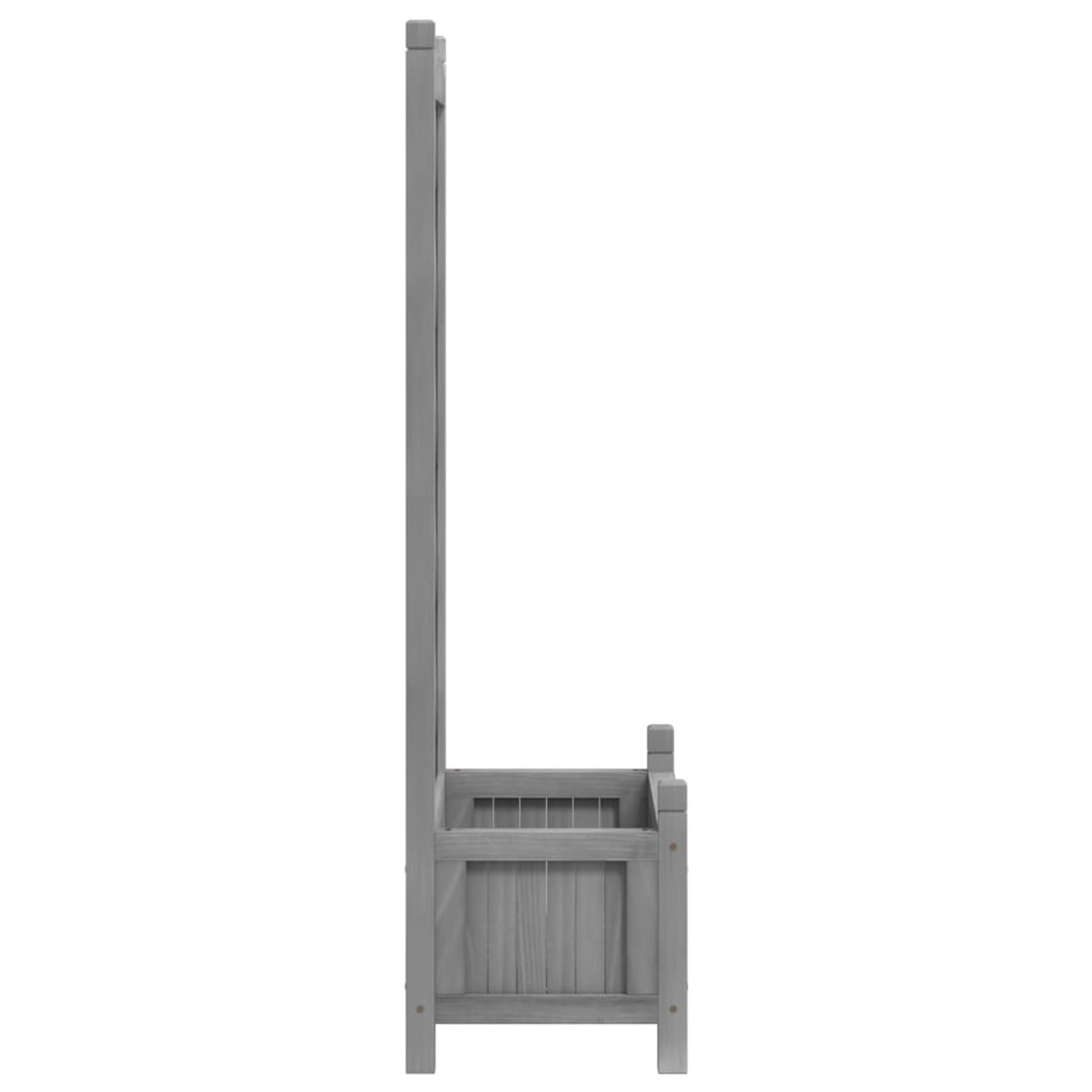 Homgoday Macetero con celosía gris de madera maciza de abeto, jardinera con rejilla para jardín, jardinera de exterior, jardinera balcón c1