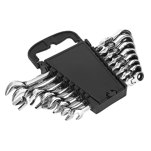 Tengtools Flach-Maulschlüssel Mit Ratsche – 9 Mm, Chrom-Vanadium, 123 Mm Länge – Perfekt Für Enge Stellen