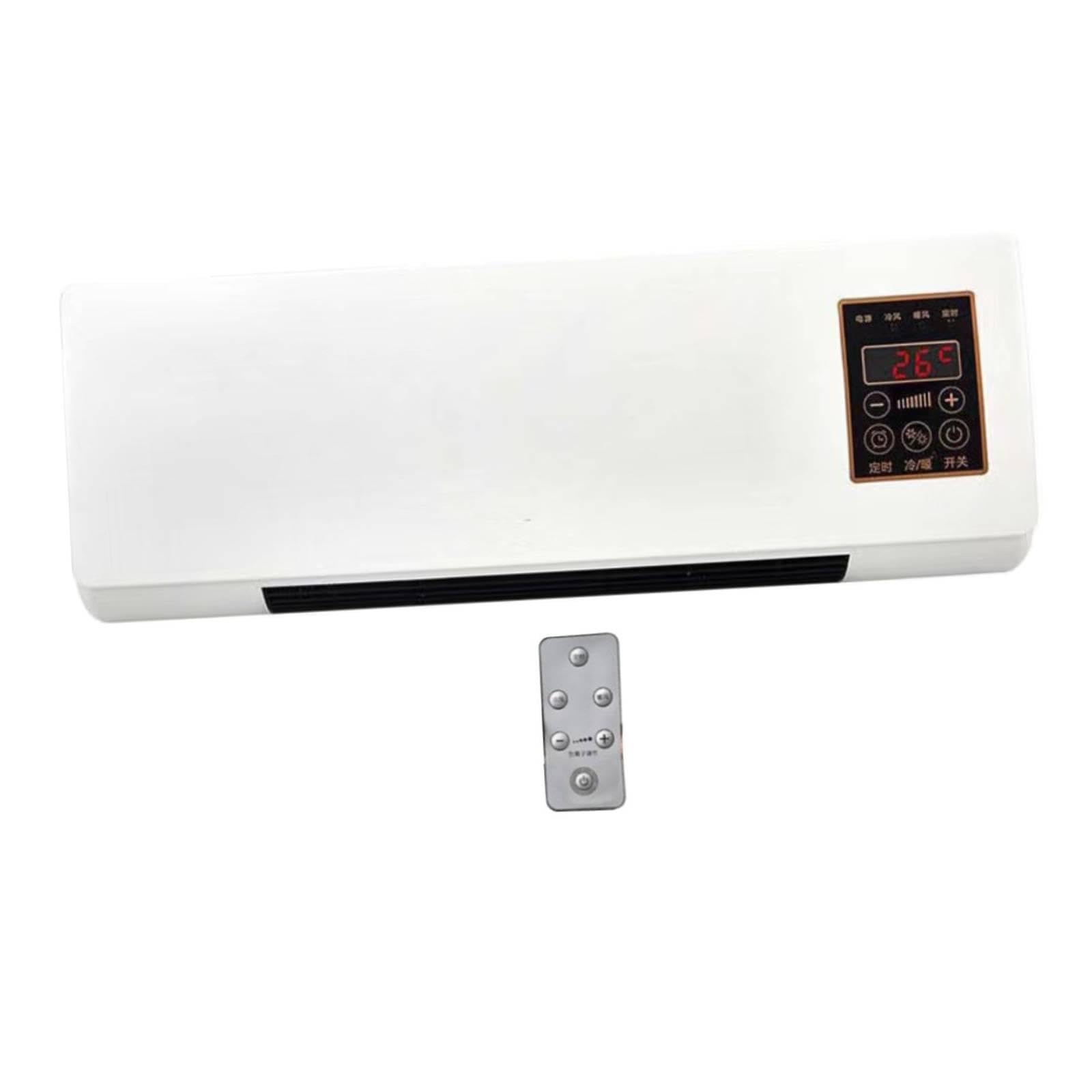 MagiDeal 1800W 2 en 1 Ventilador de Aire Acondicionado de Pared Mini Ventilador Portátil con Función de Refrigeración y Calefacción, Calefactor Inteligente Silencioso con Control Remoto y Temporizador