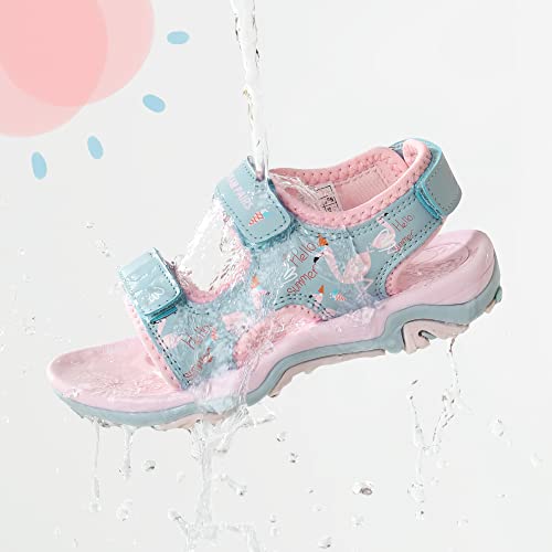 Image of DREAM PAIRS Boys Girls Summer Sandals | Outdoor Athletic Kids Sport Water Shoes Anti-slip Toddler Lightweight Comfortable Cute Cartoon Quick-drying