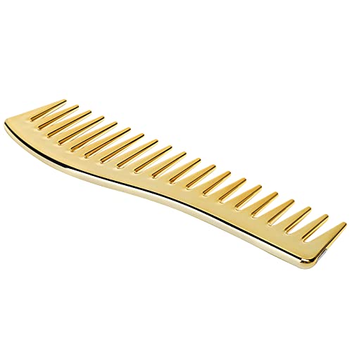 Wide Tooth Combs No Handle Hair Detangling Hair Brush Large Wide Teeth Styling Comb for Salon Shampoo Comb for Men Women(gold) - Image 3