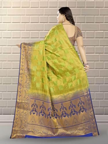 Image of Women's Banarasi Silk With Jacquard Print Saree With Blouse