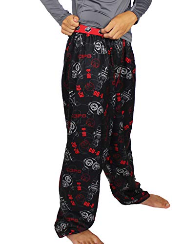 Lego Star Wars Boy's Flannel Pajama Pants (8, Black/Red)