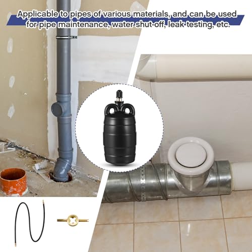 Image of Glooglitter 2 Inch Inflatable Pipe Plug Sewer Test Plug Rubber Plumbing Test Balloon Ball for Sewage Pipeline Inspection (with 39.37 Rubber Extension Hose)
