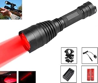 WindFire 350 Lumens Waterproof Led Flashlight 250 Yard Long Range Red LED Hunting